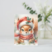 Schattigee Eekhoorn Kerst Briefkaart - Schattig (Staand voorkant)