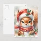Schattigee Eekhoorn Kerst Briefkaart - Schattig (Voorkant / Achterkant)