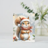 Schattigee Eekhoorn Kerst Briefkaart - Schattig (Staand voorkant)