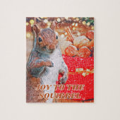 Schattigee eekhoorn kerstnoten familie legpuzzel (Verticaal)