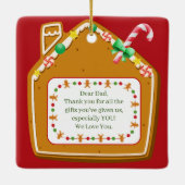 Schattigee eekhoorn kerstnoten keramisch ornament (Achterkant)