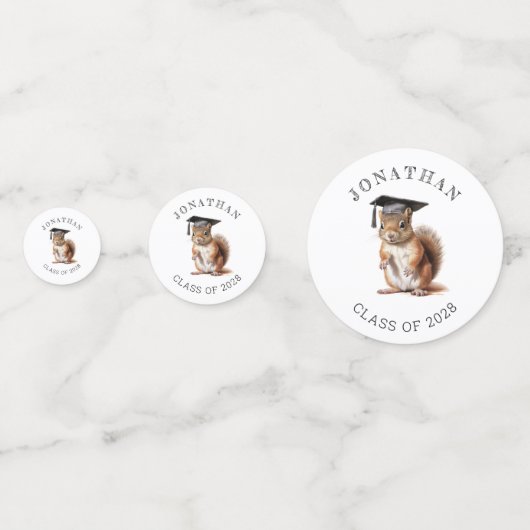 Schattigee Eekhoorn Kleuterschool Afstuderen Tafel Confetti (Achterkanten)