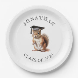 Schattigee Eekhoorn Kleuterschool Graduation Party Papieren Bordje