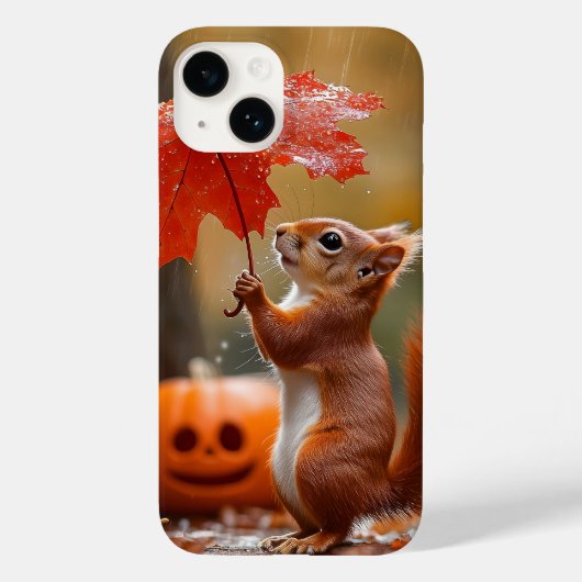 Schattigee Eekhoorn met een Bladparaplu - Herfstre Case-Mate iPhone Case (Achterkant)