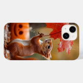 Schattigee Eekhoorn met een Bladparaplu - Herfstre Case-Mate iPhone Case (Achterkant (horizontaal))