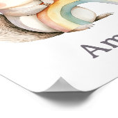 Schattigee eekhoorn met een regenboog moderne kwek poster (Hoek)