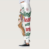 Schattigee eekhoorn met kerstmuts en hoofdtelefoon leggings (Links)