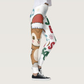 Schattigee eekhoorn met kerstmuts en hoofdtelefoon leggings (Rechts)
