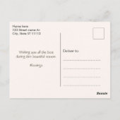 Schattigee eekhoorn met maretak en valbladeren briefkaart (Achterkant)