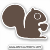 Schattigee eekhoorn met moer | grillig bosbeest sticker (Voorkant)