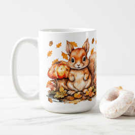 Schattigee eekhoorn met paddenstoelen - Autumn Wil Koffiemok