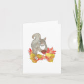 Schattigee Eekhoorn met Pecan Pie Waterverf Blank Bedankkaart (Voorkant)
