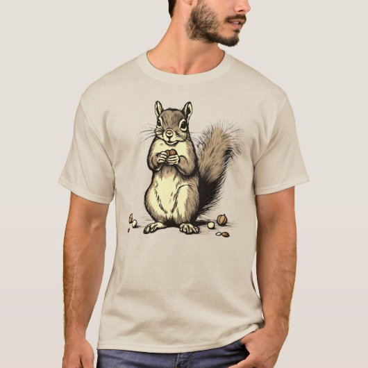 Schattigee eekhoorn met zijn nootjes voor Dierenvr T-shirt (Voorkant)