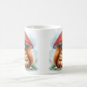 Schattigee eekhoorn onder paddenstoelenparaplu koffiemok (Center)