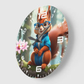 Schattigee eekhoorn op de boomtak grote klok (Hoek)