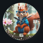 Schattigee eekhoorn op de boomtak grote klok<br><div class="desc">Schattigee eekhoorn op de boomtak</div>