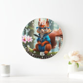 Schattigee eekhoorn op de boomtak grote klok (Huis)