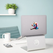 Schattigee eekhoorn op de tak-19274 sticker (Laptop op bureau)