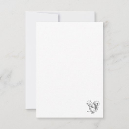 Schattigee eekhoorn op hek plat dank u kaart (Achterkant)