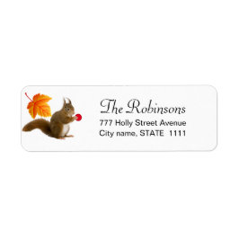 Schattigee eekhoorn op wit label