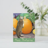 Schattigee eekhoorn Thanksgiving Feestdagenkaart (Staand voorkant)