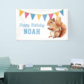Schattigee eekhoorn, verjaardagsfeestje voor kinde spandoek (Beurs)