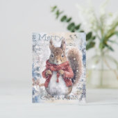 Schattigee eekhoorn winterkerst feestdagenkaart (Staand voorkant)