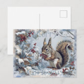 Schattigee eekhoorn winterkerst feestdagenkaart (Voorkant / Achterkant)