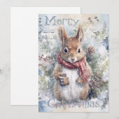 Schattigee eekhoorn winterkerst feestdagenkaart (Voorkant / Achterkant)