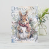 Schattigee eekhoorn winterkerst feestdagenkaart (Staand voorkant)