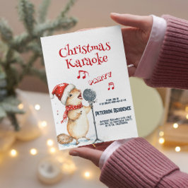 Schattigee eekhoorn zingen kerst karaoke party kaart