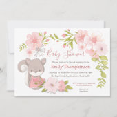 Schattigee eekhoornbloemen bladeren Lijst Baby sho Kaart (Voorkant)