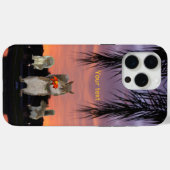 Schattigee eekhoorns bij tropische zonsondergang Case-Mate iPhone case (Achterkant (horizontaal))