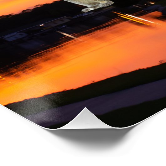 Schattigee eekhoorns bij tropische zonsondergang perfect poster (Hoek)