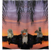 Schattigee eekhoorns bij zonsondergang douchegordijn (Voorkant)