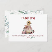 Schattigee eend Baby shower dank je kaart (Voorkant / Achterkant)