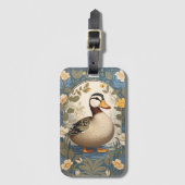 Schattigee eend  bloemige Natuur geïnspireerd Bagagelabel (Voorkant (verticaal))