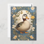 Schattigee eend  bloemige Natuur geïnspireerd Briefkaart (Voorkant / Achterkant)