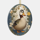 Schattigee eend  bloemige Natuur geïnspireerd Keramisch Ornament (Rechts)
