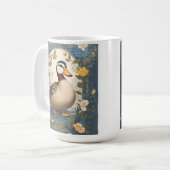 Schattigee eend  bloemige Natuur geïnspireerd Koffiemok (Voorkant links)