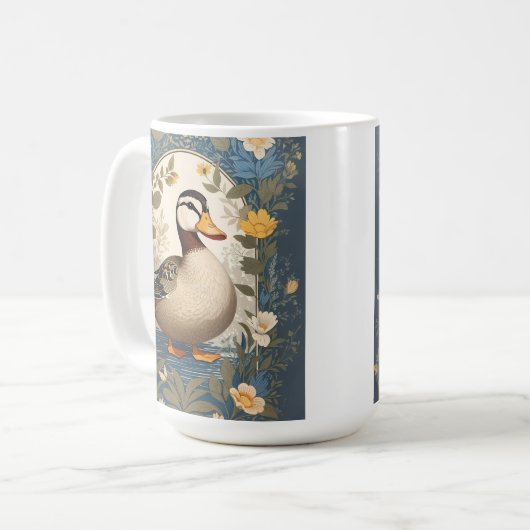 Schattigee eend  bloemige Natuur geïnspireerd Koffiemok (Voorkant links)