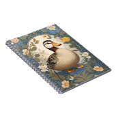 Schattigee eend  bloemige Natuur geïnspireerd Notitieboek (Rechterzijde)