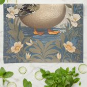 Schattigee eend bloemige Natuur geïnspireerd Theedoek (Gevouwen)