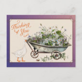 Schattigee eend die aan je denkt in bloei briefkaart (Voorkant)