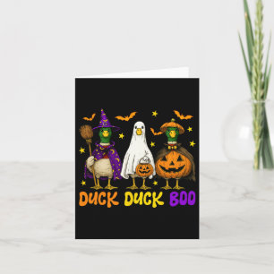 Schattigee eend eend boe grappige spookachtige gan kaart
