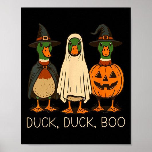 Schattigee eend eend boe grappige spookachtige gan poster (Voorkant)