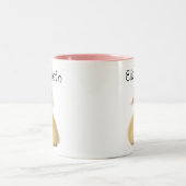 Schattigee eend gepersonaliseerde naam tweekleurige koffiemok (Center)