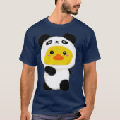 Schattigee eend in Panda Suit Halloween Party T-shirt (Voorkant)