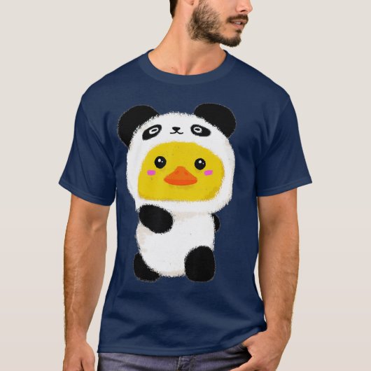 Schattigee eend in Panda Suit Halloween Party T-shirt (Voorkant)
