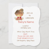 Schattigee eend in rode laarzen Baby shower Kaart (Achterkant)